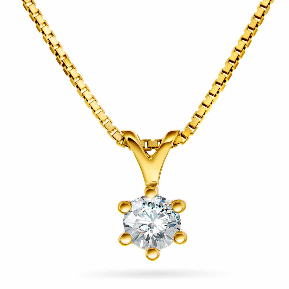 Smykke i gull med zirkonia