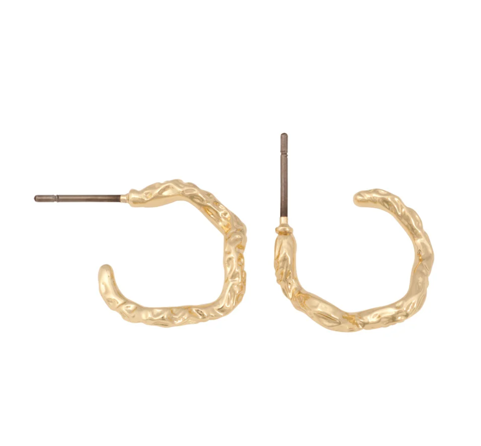 Cat small oval øredobber, forgylt