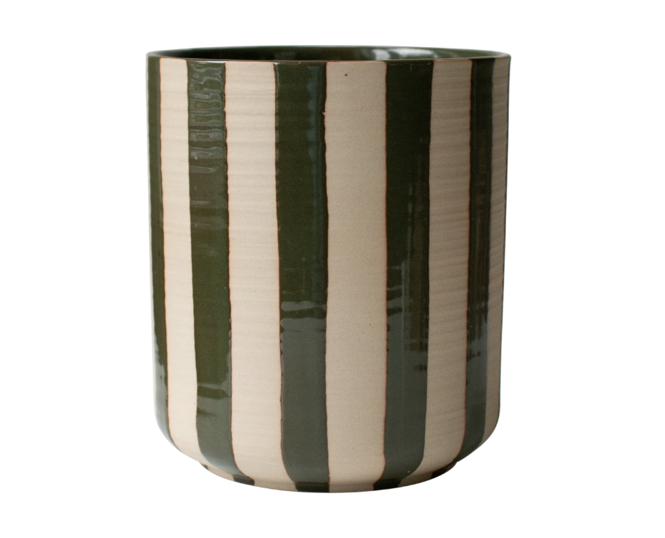 LINE POTTE 14X16 CM, STRIPE GREEN