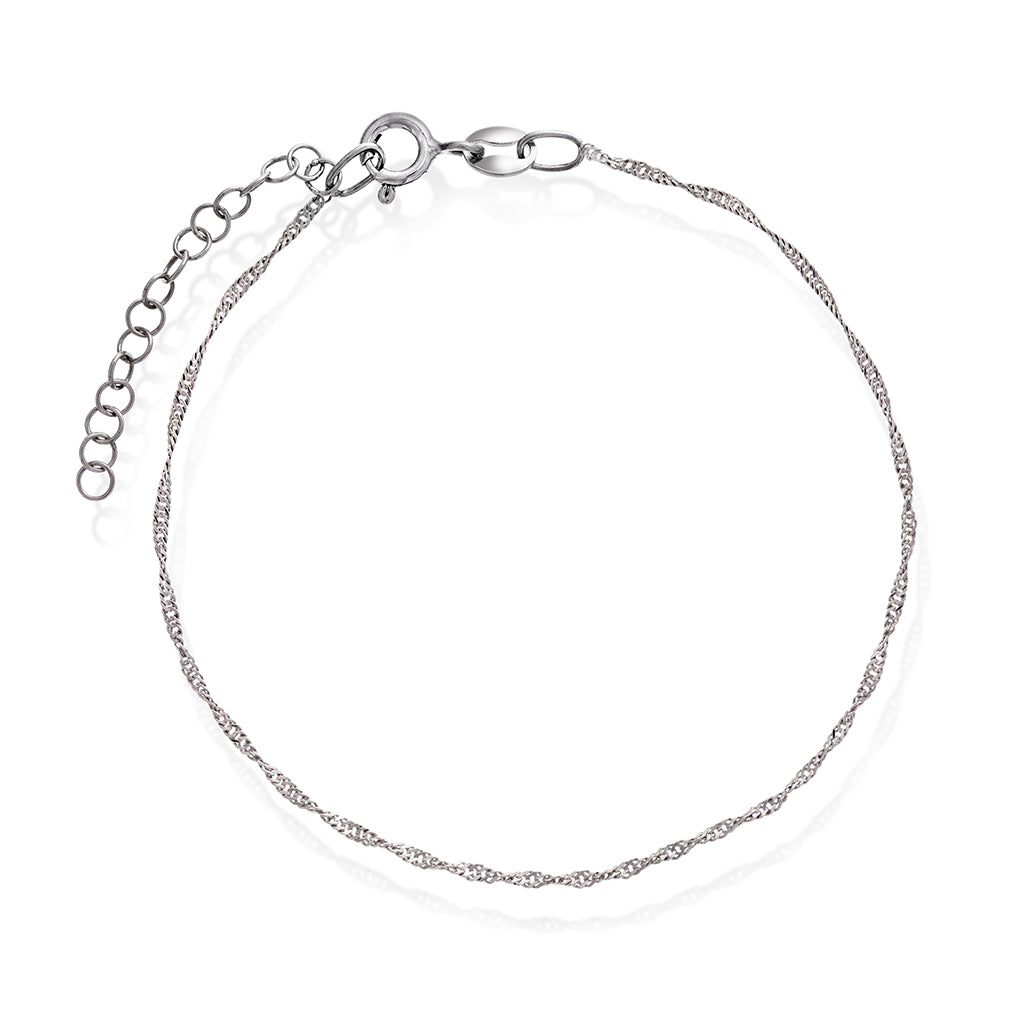 Singapore armbånd i sølv, 19 cm