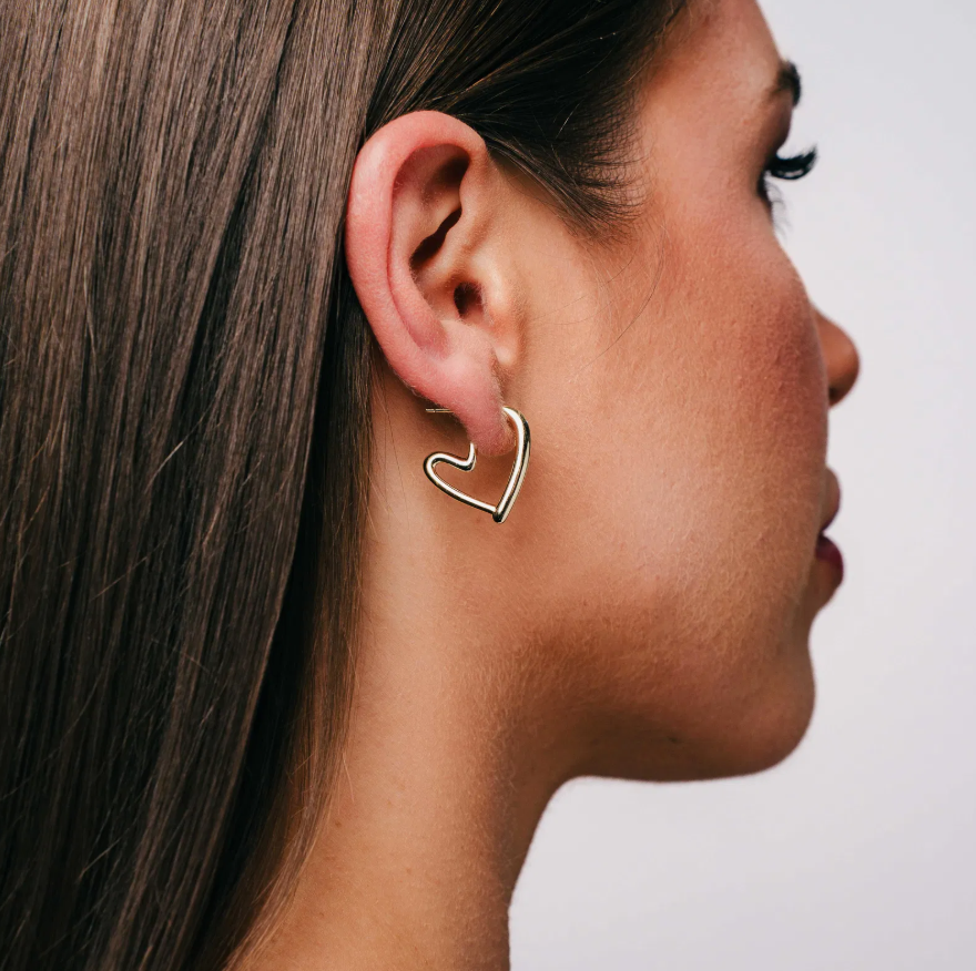 Heartcore øredobber i forgylt sølv