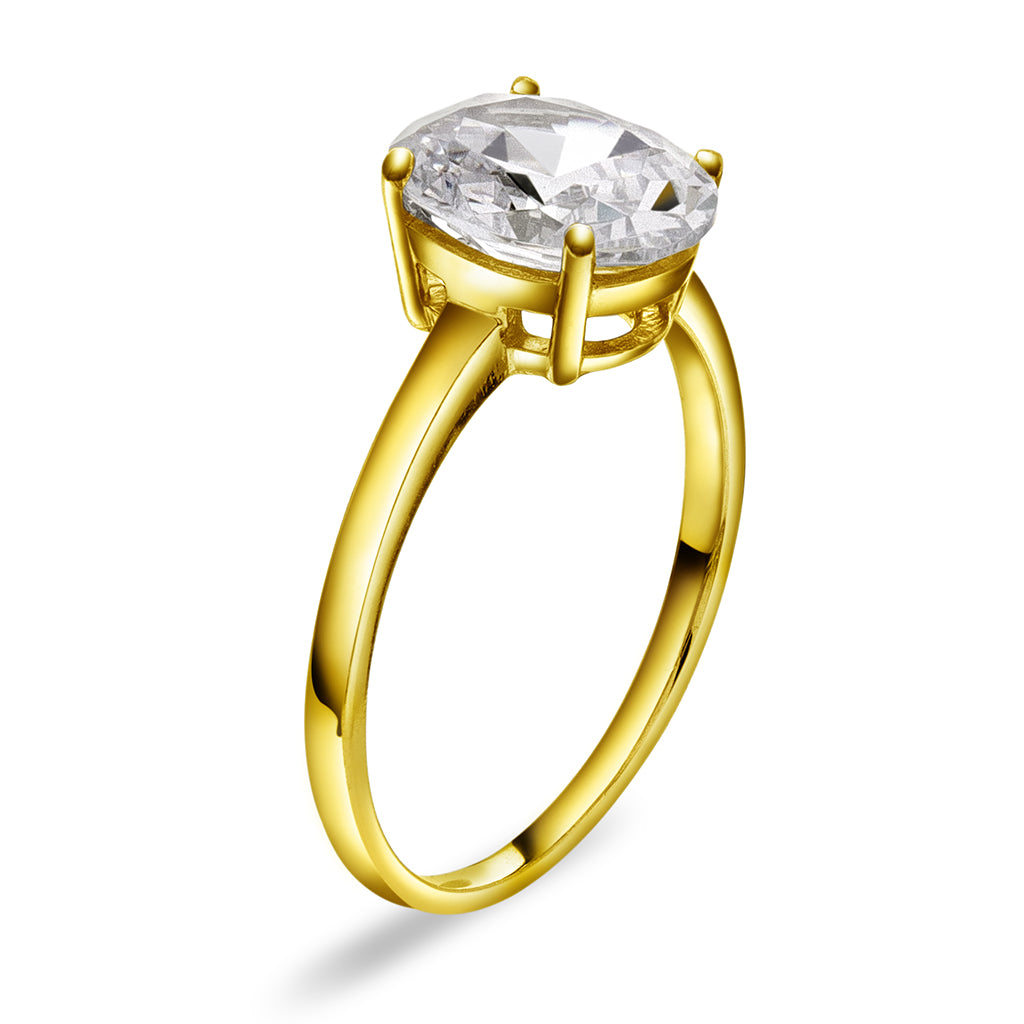 Lyra ring i forgylt sølv med zirkonia